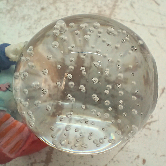 VTG Simson Clown Blue Bird Porcelain & Bubble Glass Paperweight Whimsical Decor - Picture 6 of 9